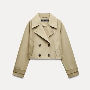 Zara Beige Cropped Trench Coat